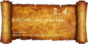 Körözsi Adelina névjegykártya